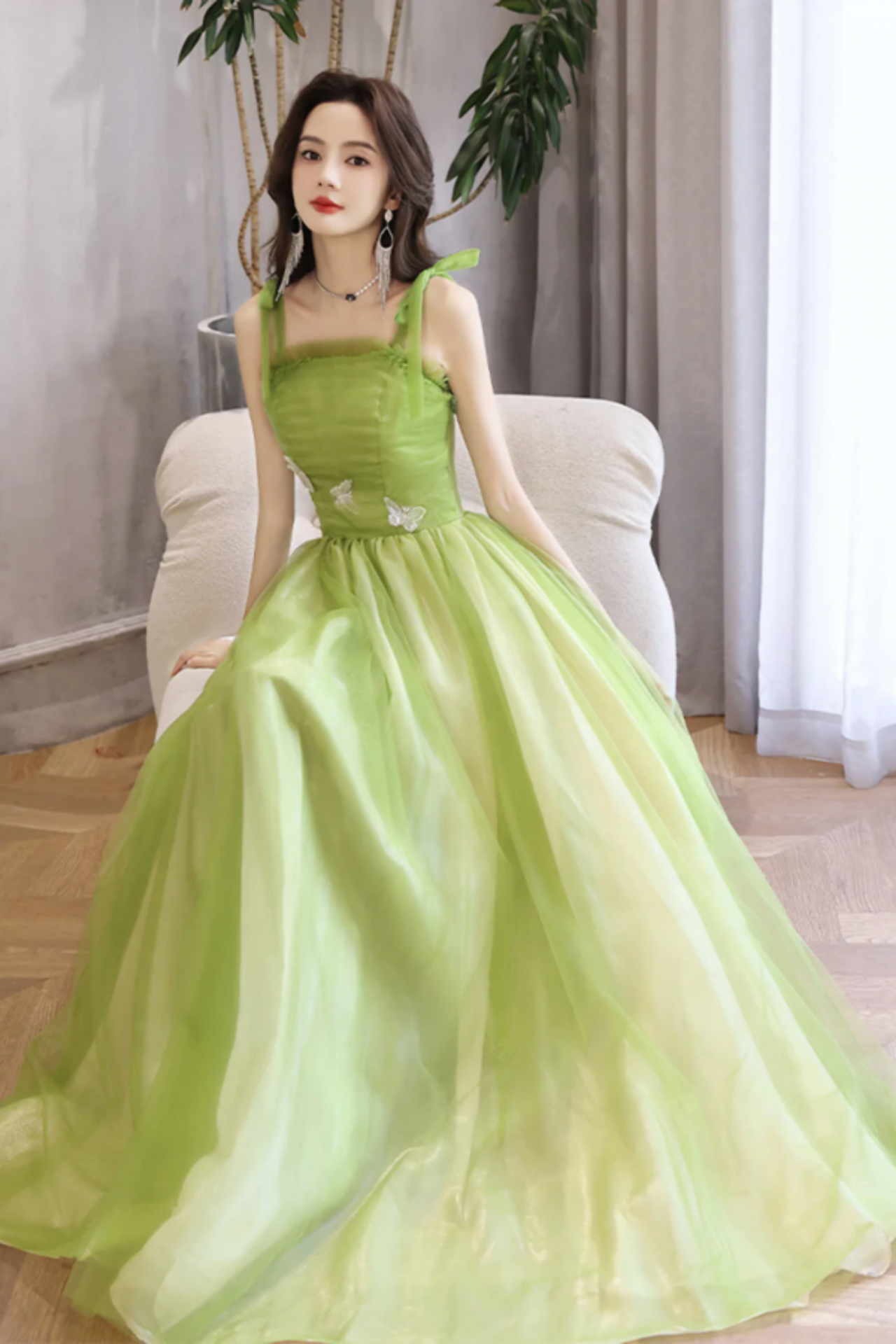 shoes to match sage green dress 2023 Elegant Party Dress Prom Dresses Mint Green Adjustable Straps Shi –  Mega Mart Center main image 0