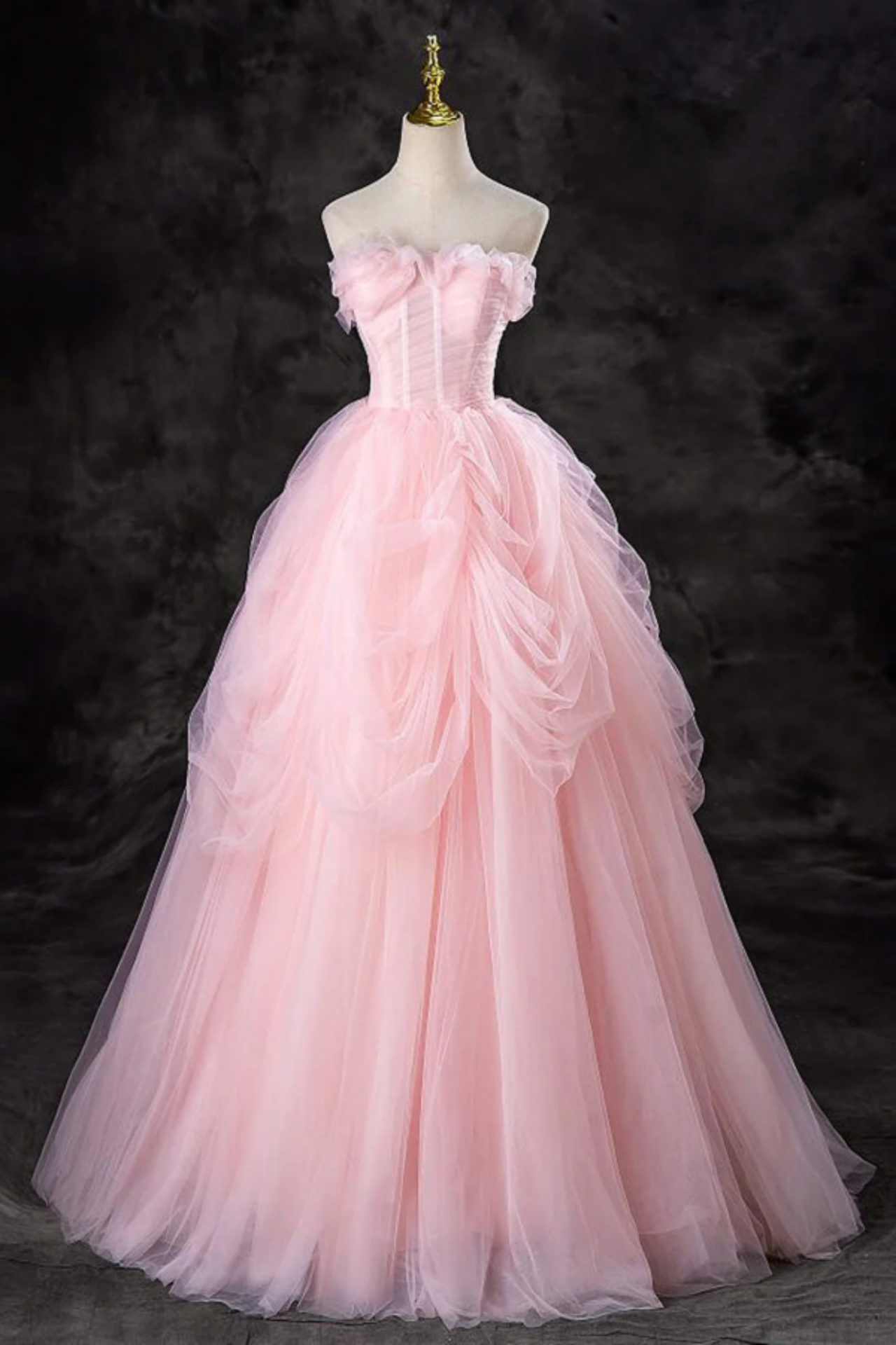 sweet 16 party dresses pink Tulle Lace Appliqued Pink Quinceanera Dresses Corset Sweet 16 Birthday