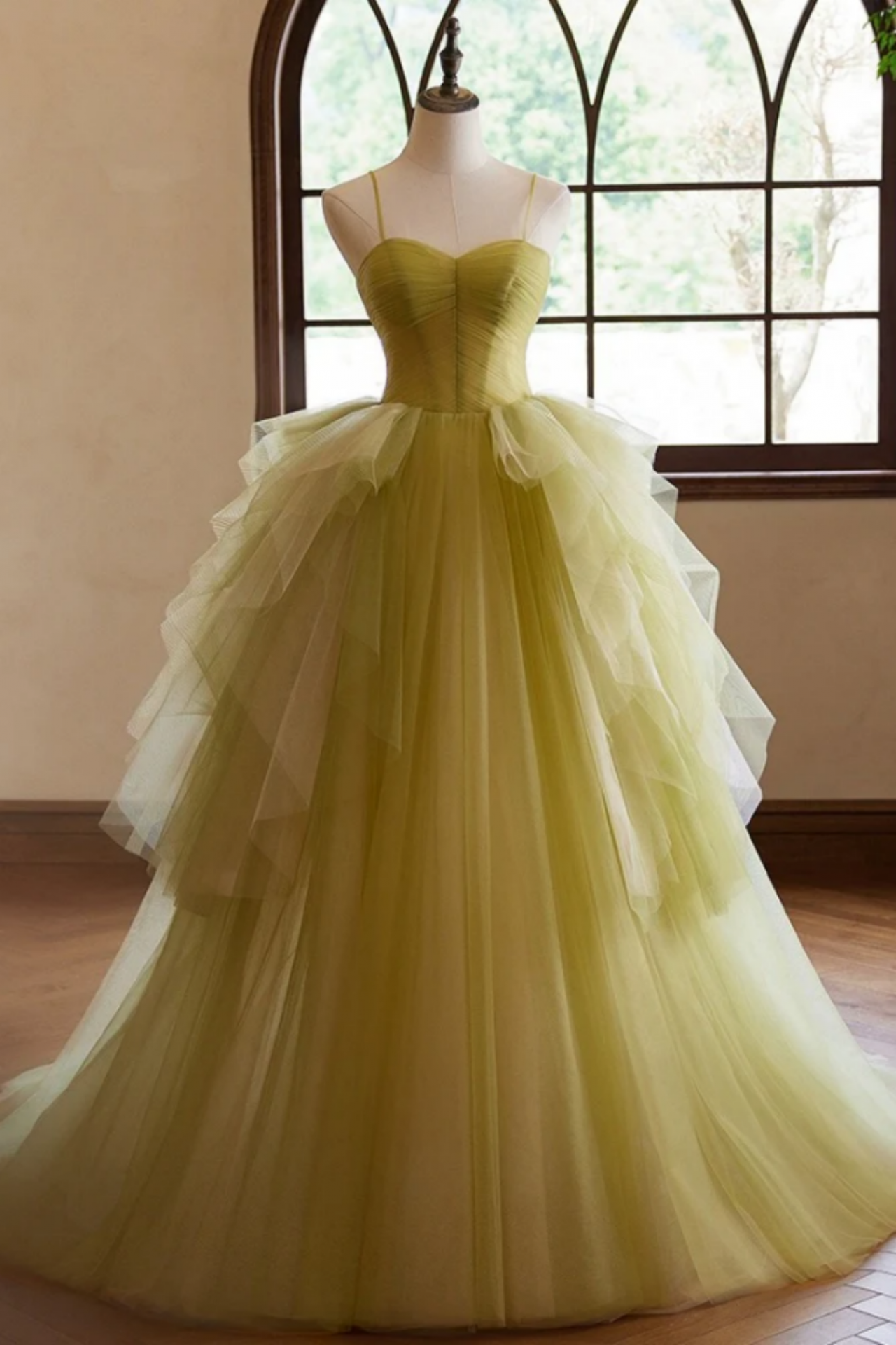 macys dresses green Lime Green Appliques Soft Satin Long Party Dress – Dressesforparty