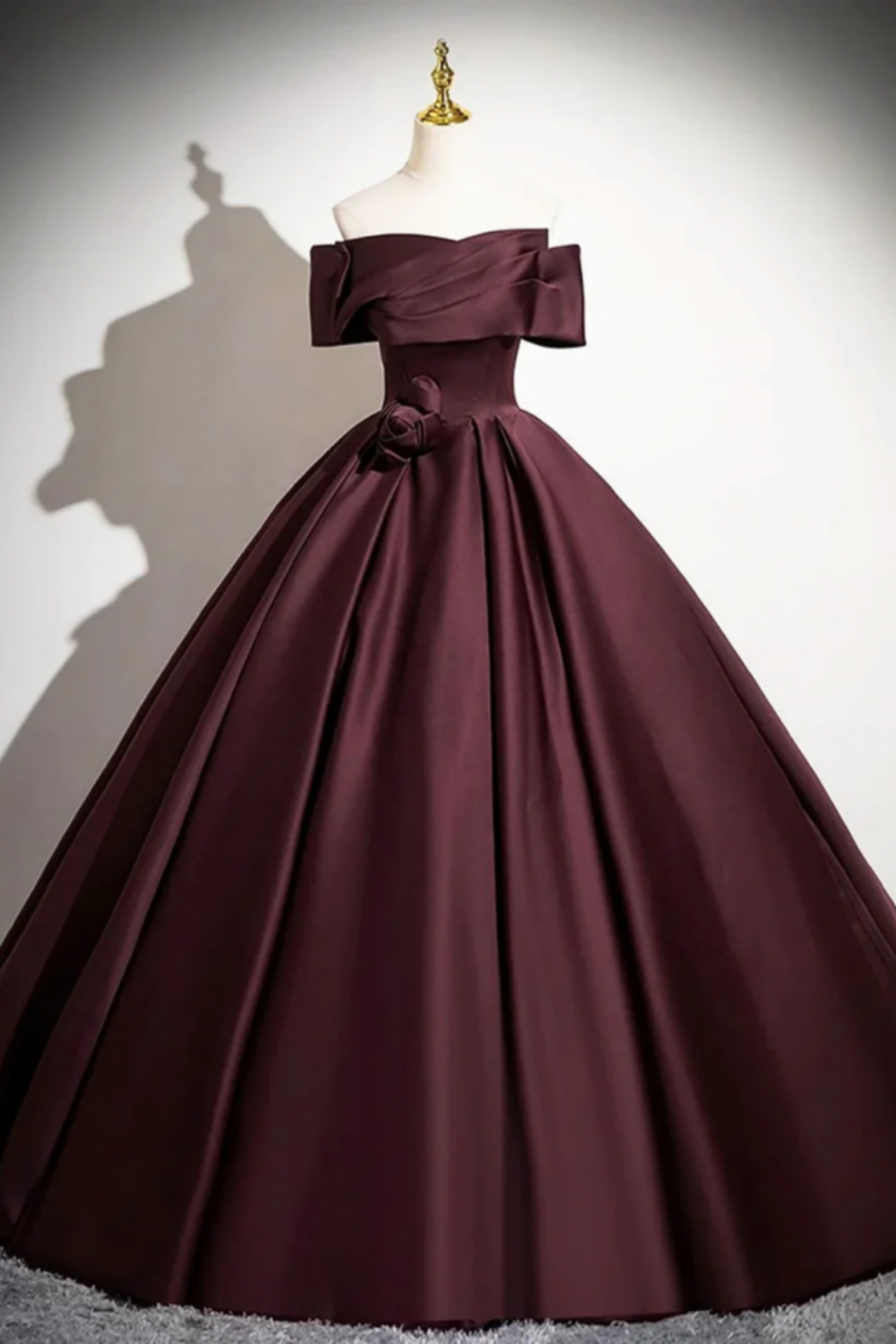 strapless open back dress Straps V Neck Wine Red High Low Party Dress Homecoming Dresses – Pgmdress main image 1