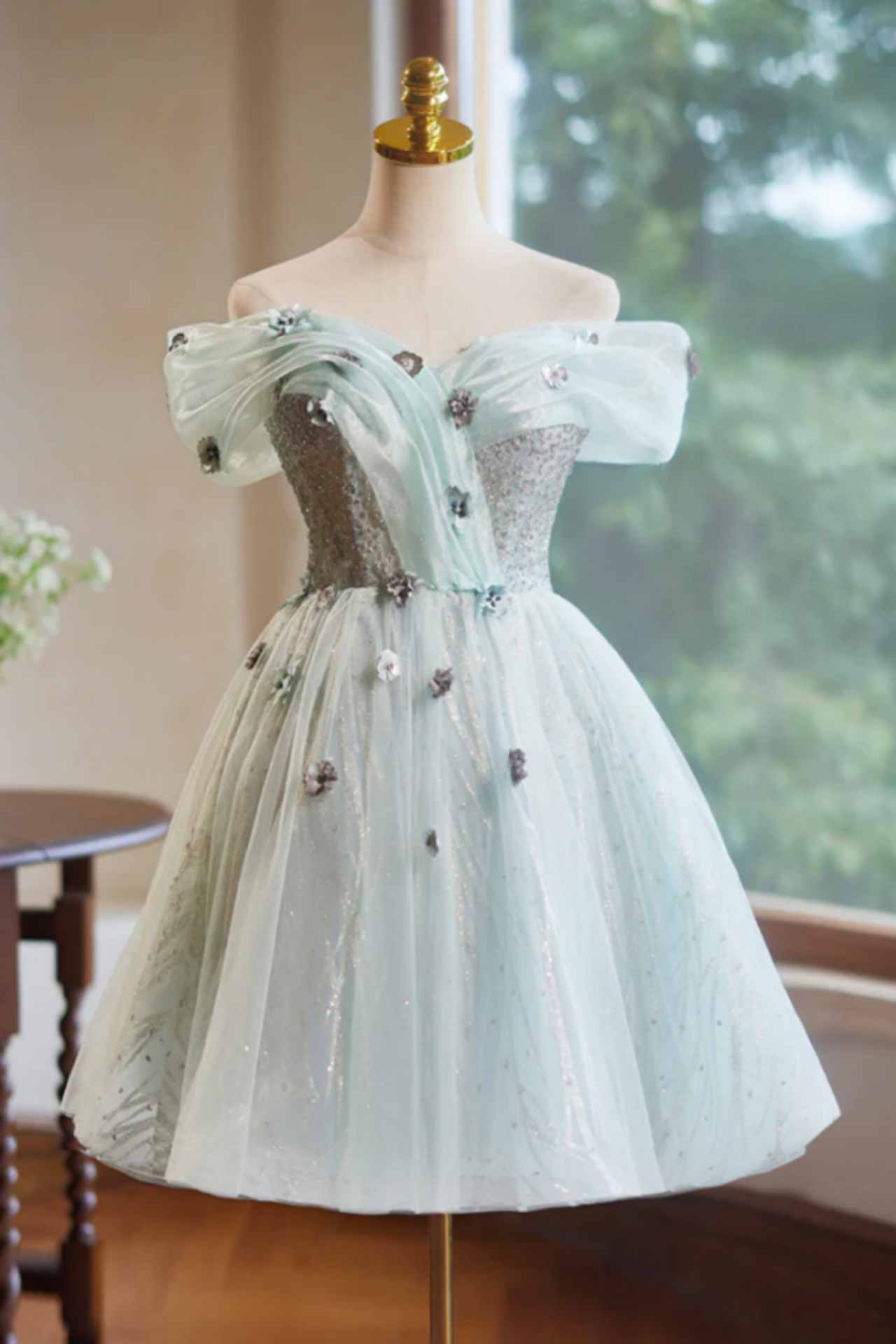 homecoming dress after delivery Short Babydoll Homecoming Dress with Floral Print Black / 6 main image 0