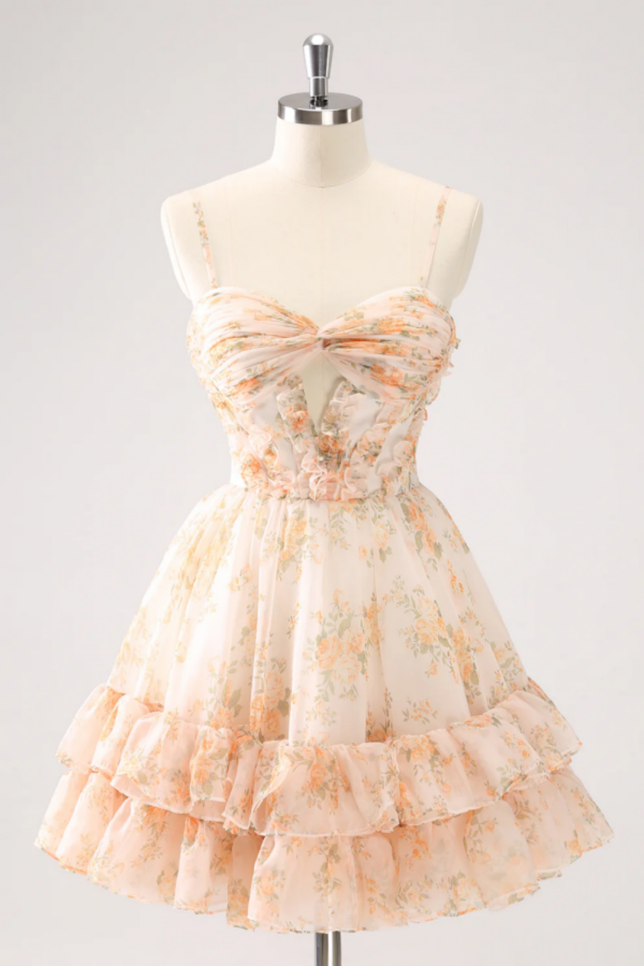 sachin and babi light blue dress Pink Floral Homecoming Dresses Glamlora