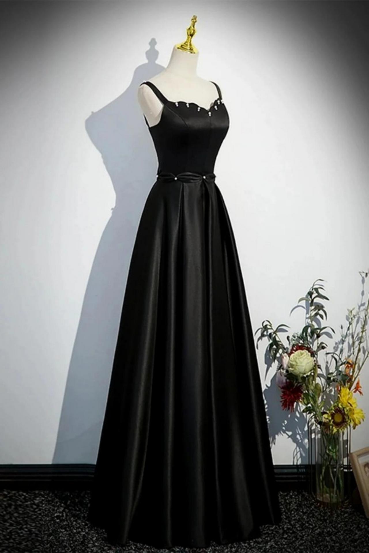 Black A-Line Wrap Long Sleeves Long Party Dress