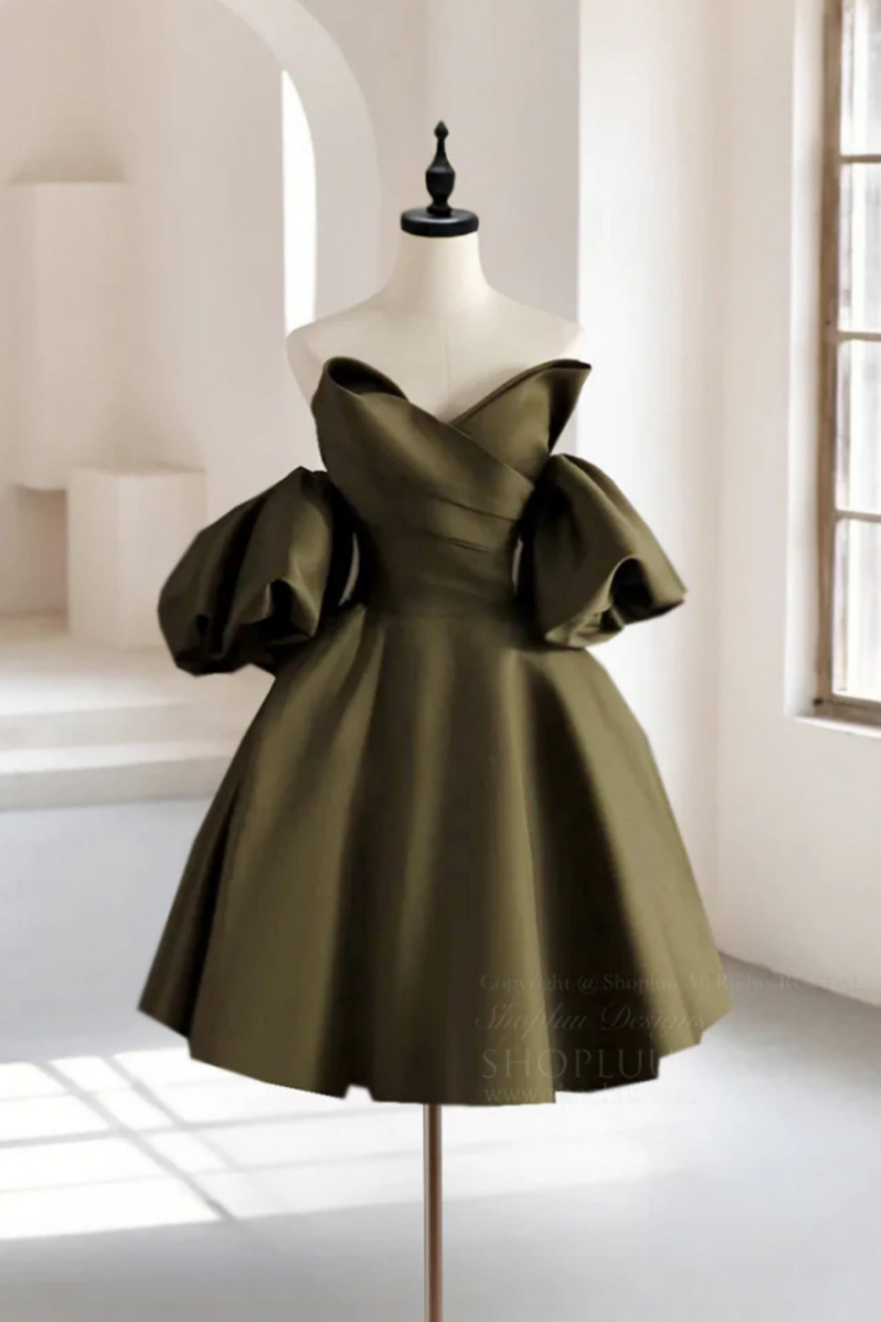 puff sleeve dress homecoming Royal Blue One Shoulder Puff Sleeve Sequins Sheath Homecoming Dress