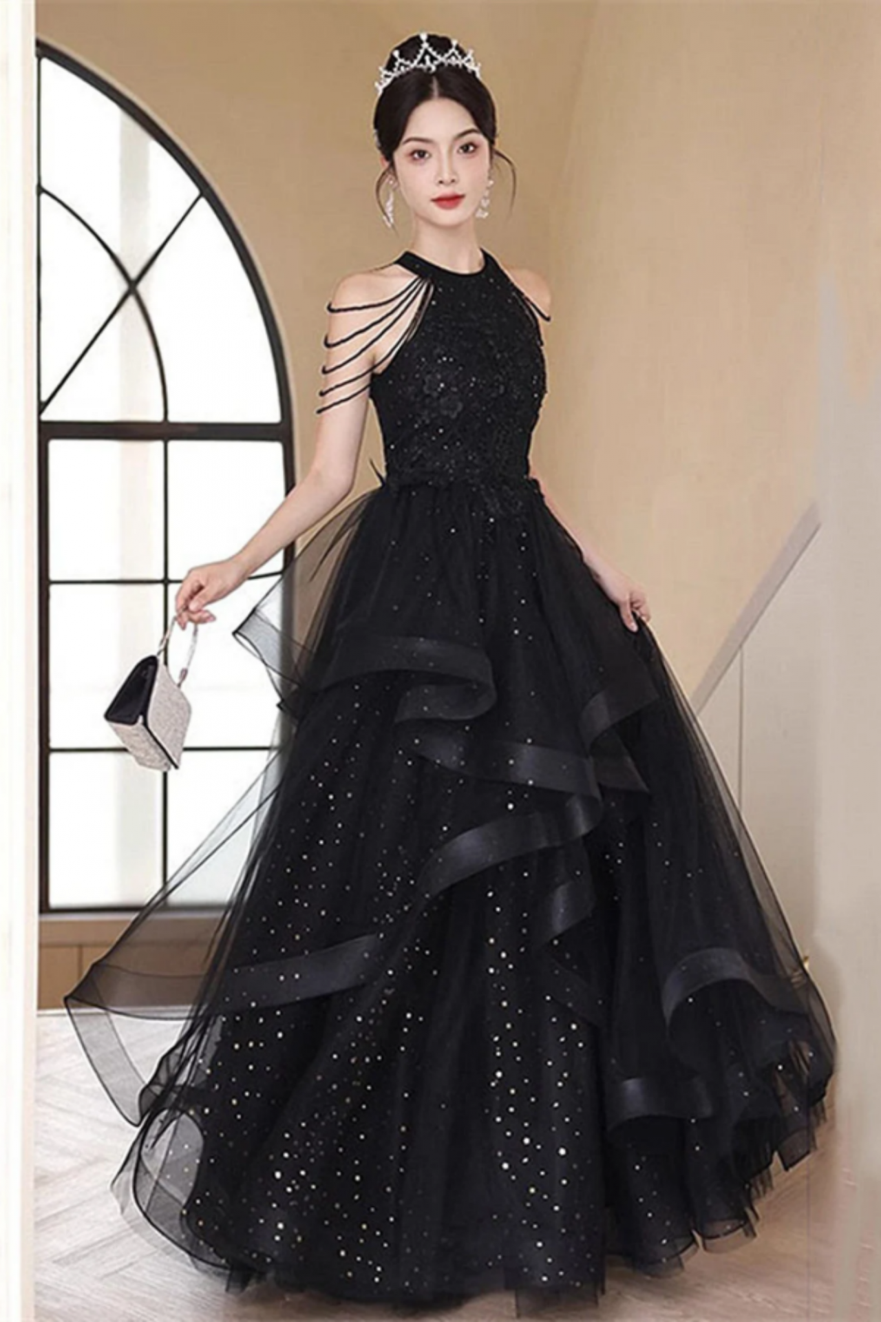 knee length dresses for ladies Funeral Dress in Black main image 0
