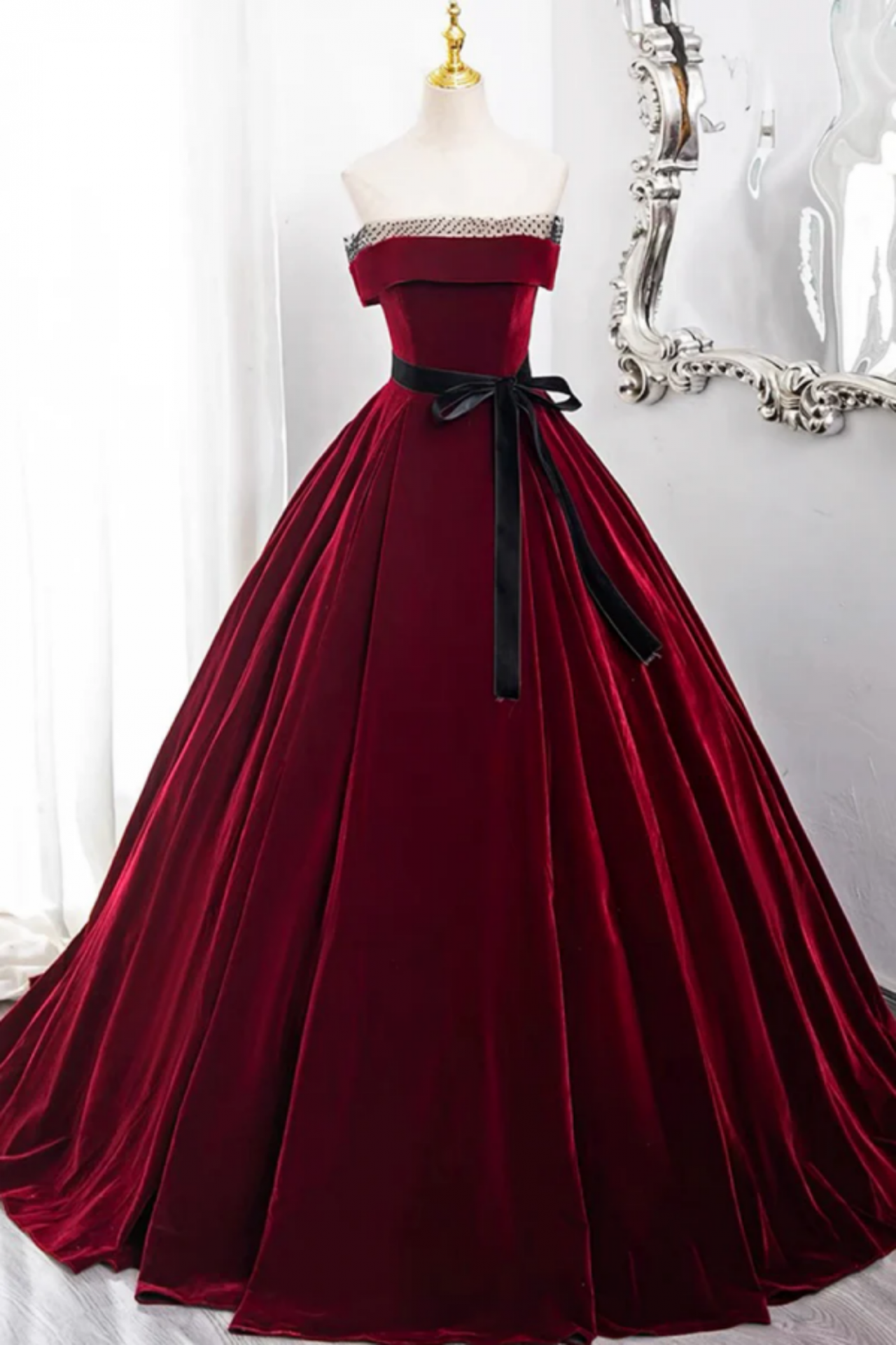 blue dress for baby girl A-Line Burgundy Organza Burgundy Long Prom Dress, Burgundy Long Evening Dress US 2 / Burgundy main image 0