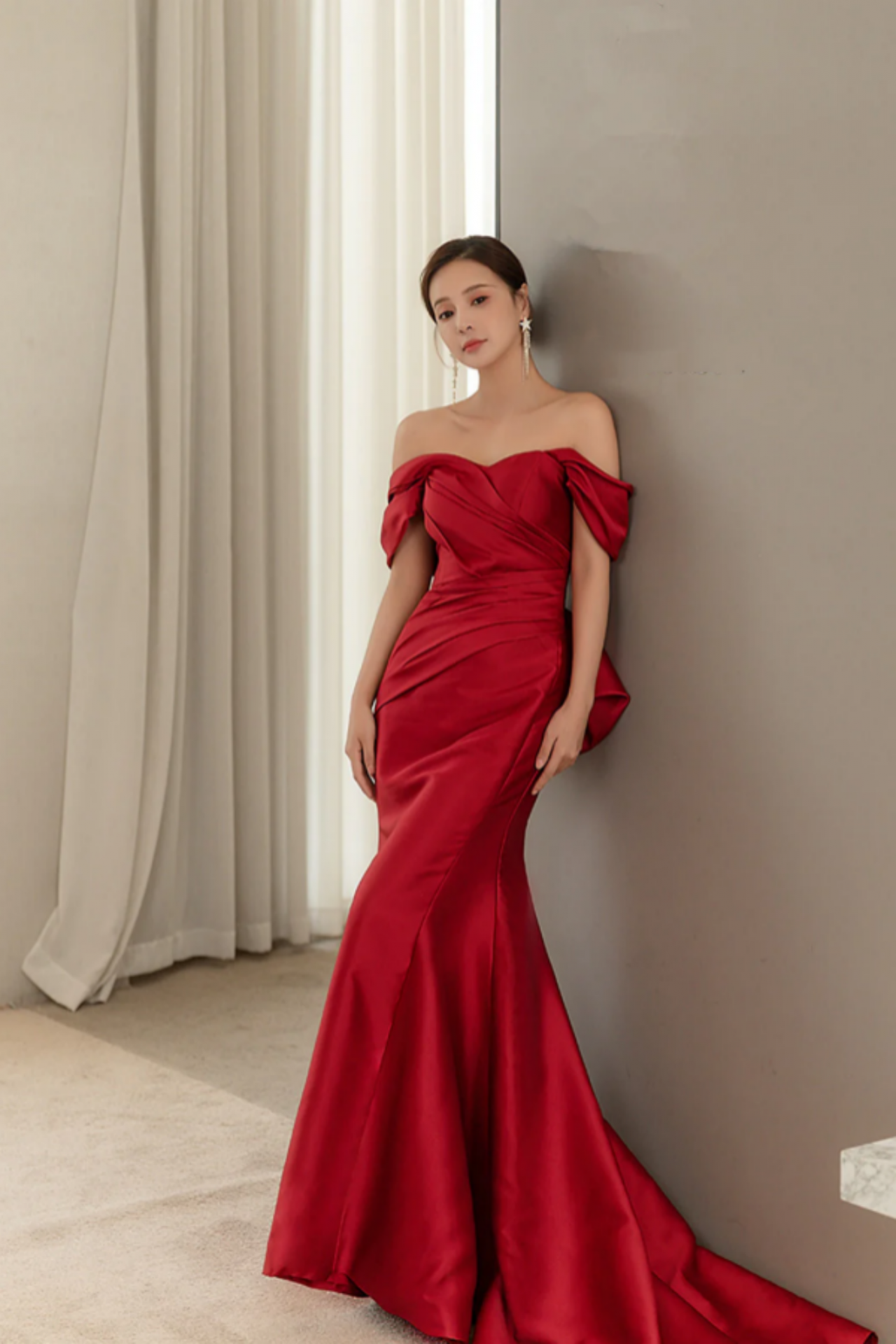 SELIN BOW PARTY DRESS - RED main image 1