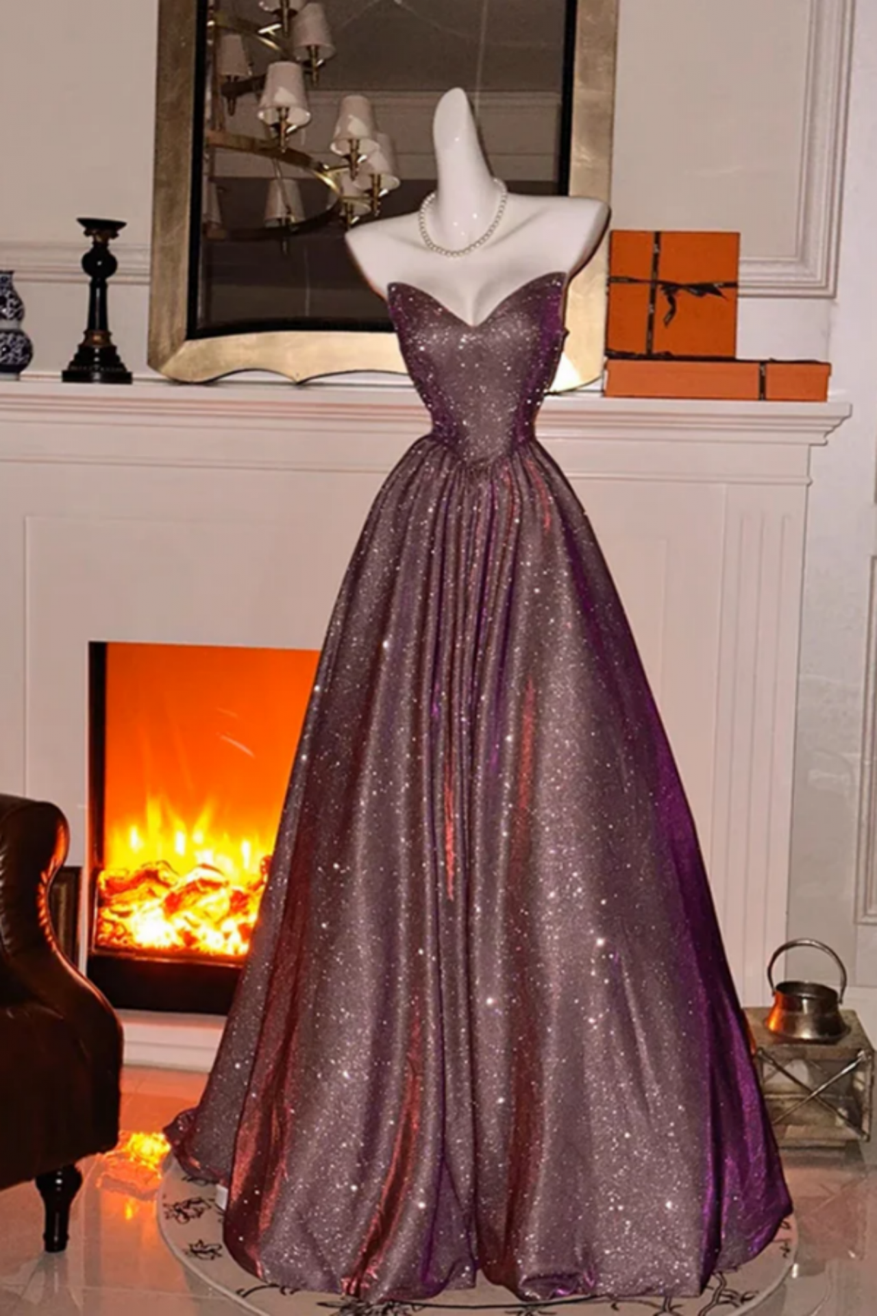 dark red a line prom dress A-Line Off-the-Shoulder Court Train Dark Red Tulle Prom Dress PG508