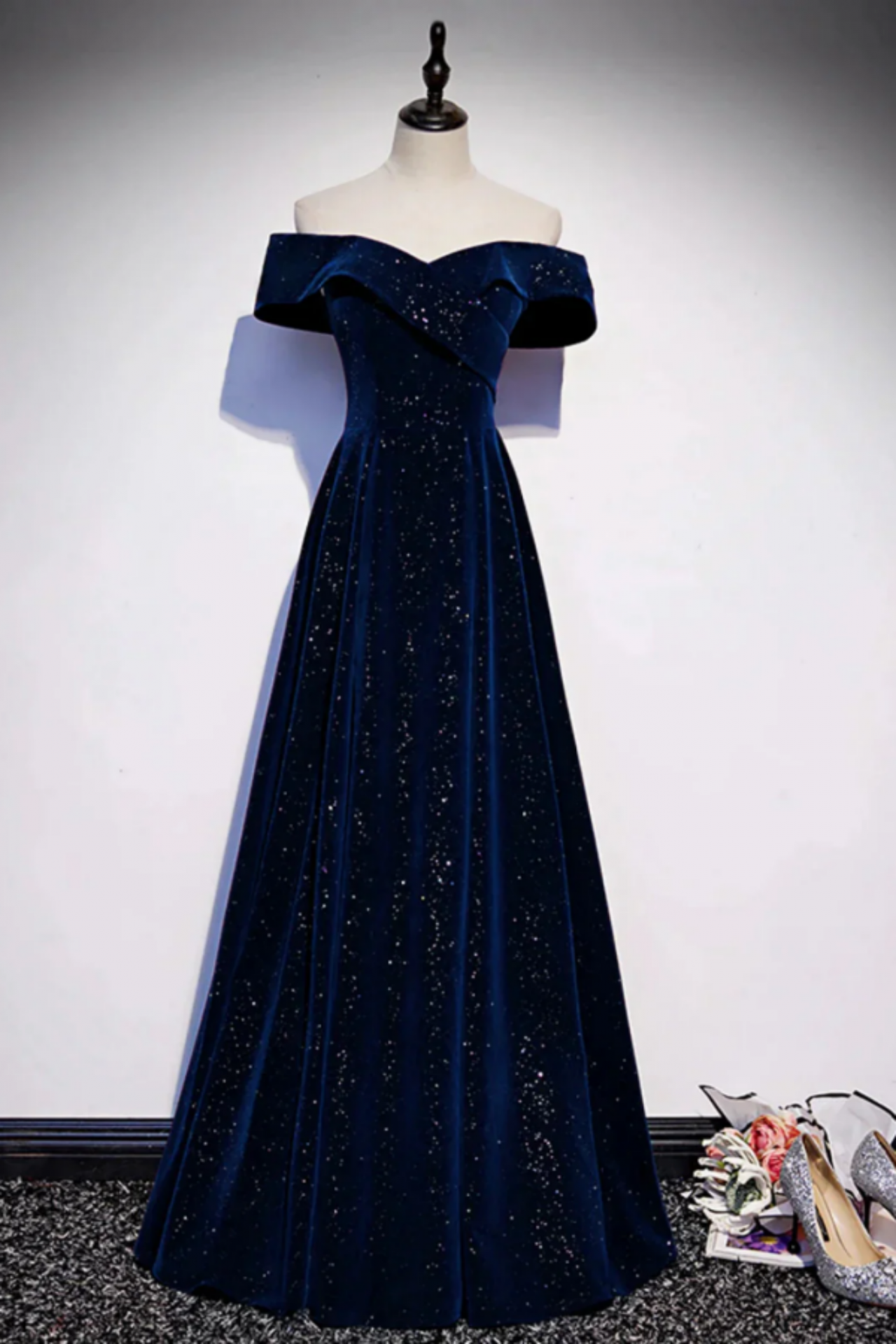 simple navy prom dress Simple Navy Blue Long Prom Dresses with Pockets APD3086