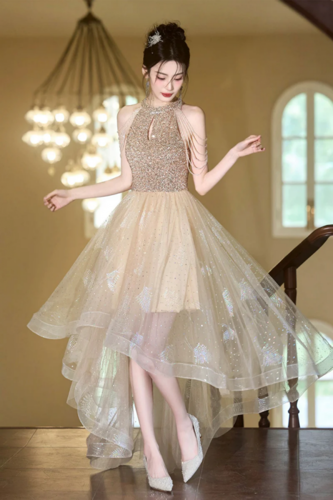 slim fit dress slacks Pink High Low Prom Dresses with Spaghetti Straps