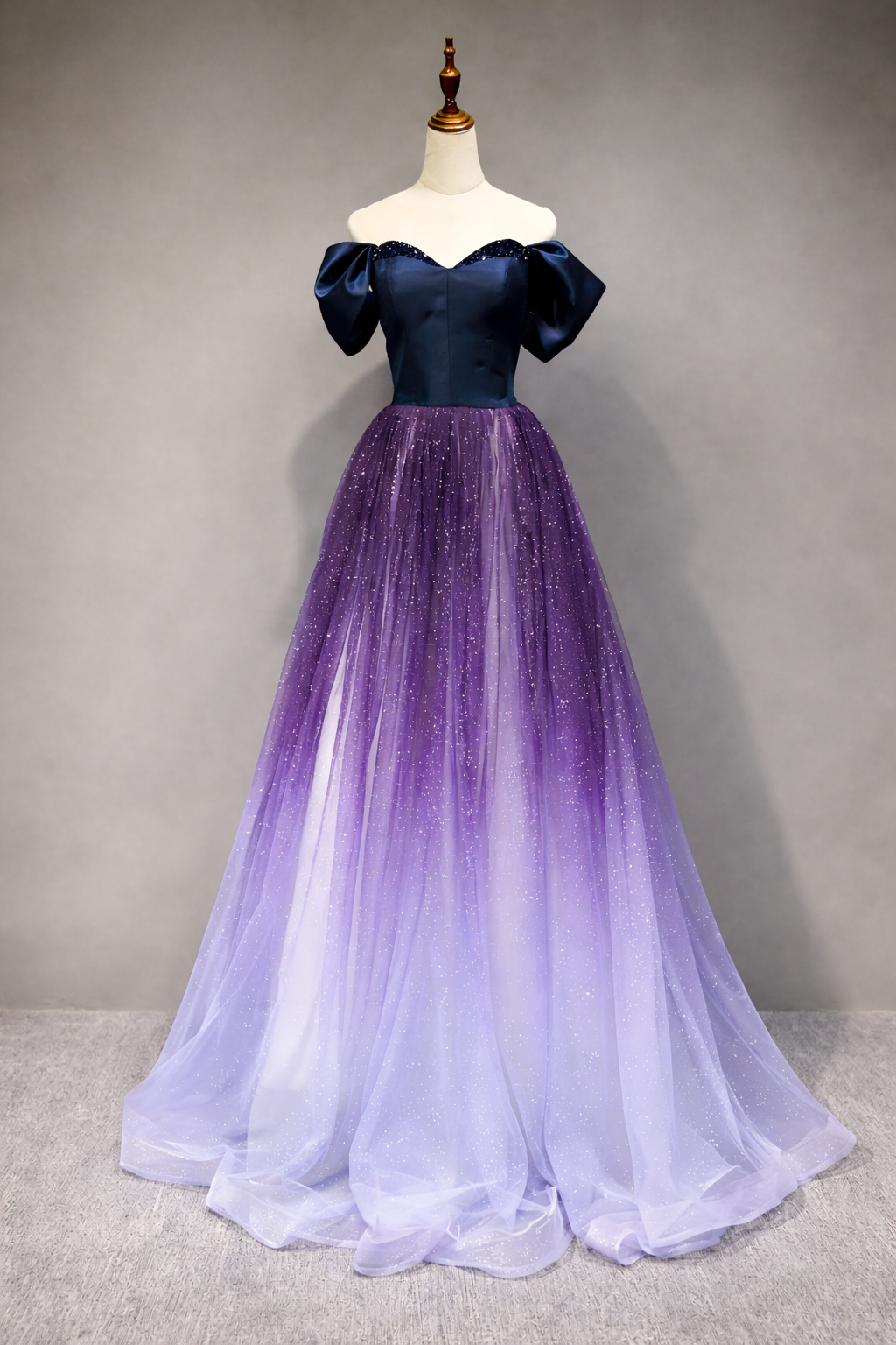 ombre blue and purple dress Purple Sleeveless Ombre Tulle Ball Gown
