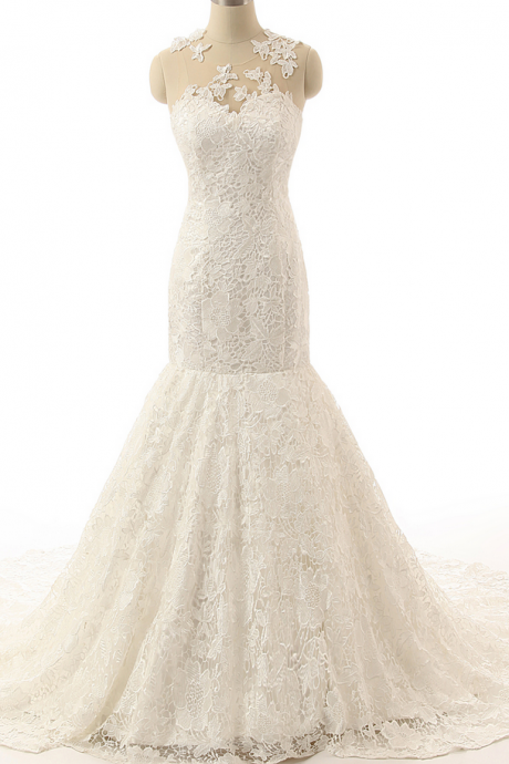 Wedding Dresses, Floor-length Wedding Dresses, Lace Applique Wedding Dresses, 2020 Wedding Dress Kpp0423