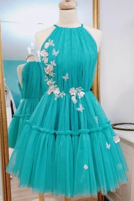 Kateprom Green Tulle Short Prom Dress Homecoming Dress Kpp0469