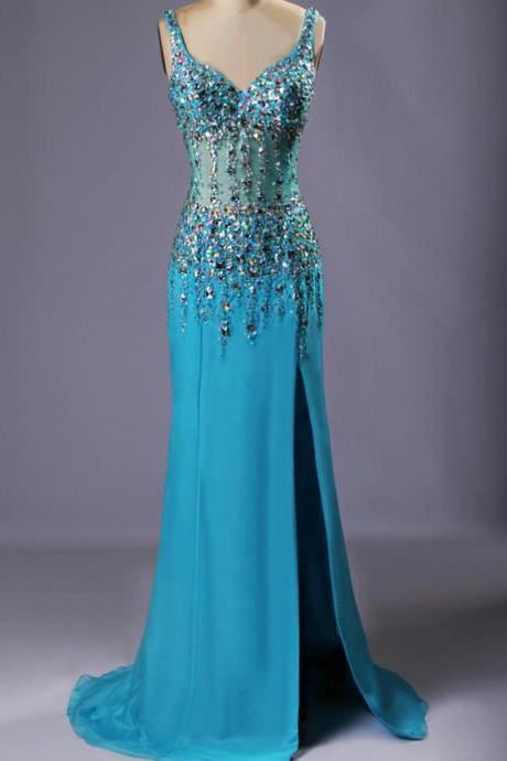 Kateprom Crystaled Sheer Bodice Sparkle Prom Dress Kpp0471