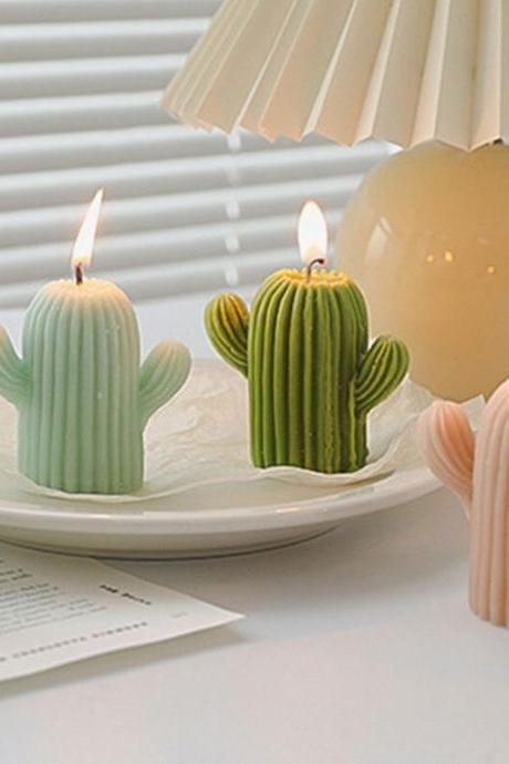 Creative Handmade Cactus Candle Photo Props Aromatherapy Candle