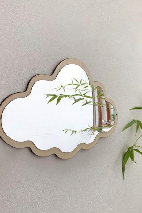 Cloud Wood Make-Up Decorative Mirror Glass Living Room Vintage Wall Mirror