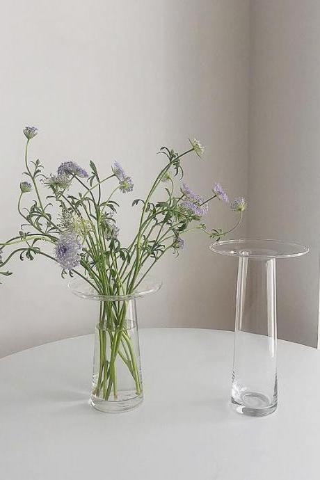 Small Transparent Round Flower Hydroponics Plant Vase Glass Table Terrarium Ornaments Vases