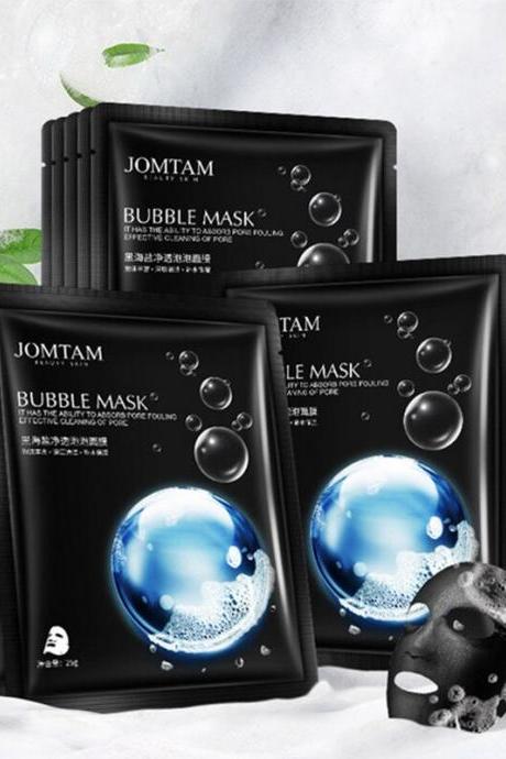 1pc Black Sea Salt Pure Moisturizing Bubble Facial Mask Deep Cleansing Oil Control Skin
