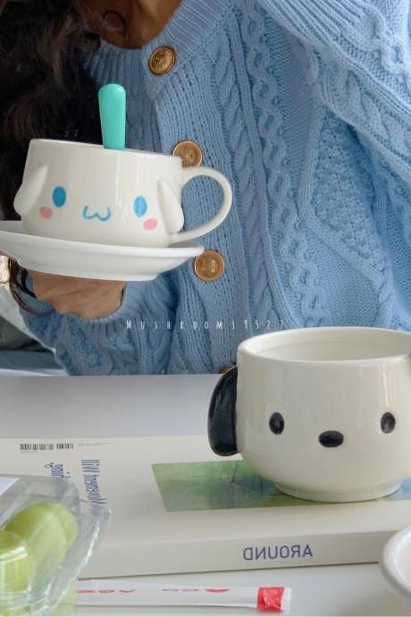Cute 3d Dog Ceramic Cartoon Animal Water Mug Coffee Mug Mug High Temperature Blue Puppy Mug