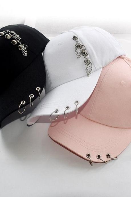 Hip Hop Trucker Hats Visors Women Men Snapback Baseball Cap Adjustable Vintage Iron Chain Outdoor Hats