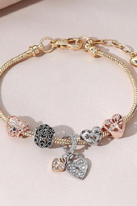 1pcs Heart Shaped Tree Of Life Bracelet Women Fashion Trend Jewelry Copper Chain Diy Beads Jewelry