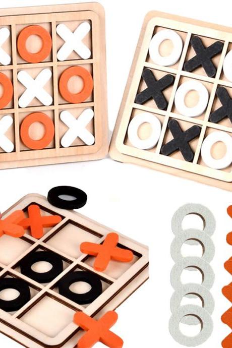 Chess Board Game Table Set For Boys/girls Tic Tac Toe Birthday Gifts Brain Game Toys For Kids 6-8