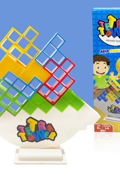 Tetra Tower Game Stacking Blocks Stack Building Blocks Balance Puzzle Board Assembly Bricks Educational Toys For Children Adults