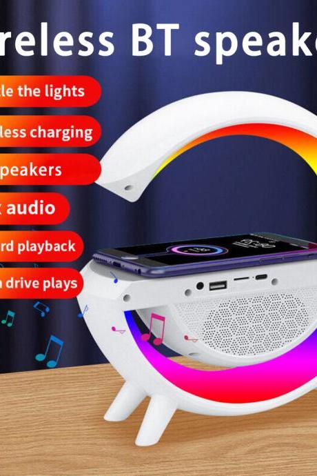 Smart Led Rgb Night Light Atmosphere Lamp Bedside Bluetooth Speaker Wireless Charger Children Sleep Bedroom Decor Desk Lamps