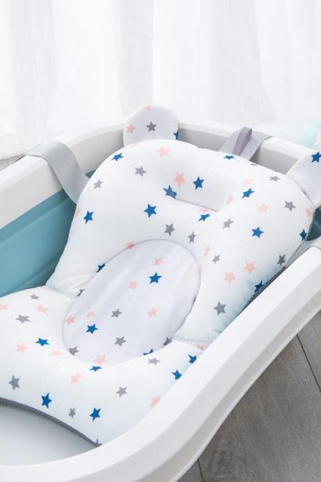 Baby Shower Bath Tub Pad Non-slip Newborn Bathtub Mat Safety Nursing Foldable Support Comfort Body Cushion Mat Pillow