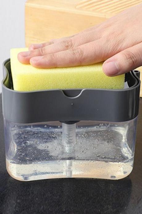 Portable Soap Dispenser Kitchen Detergent Press Box With Sponge Automatic Liquid Dispenser Kitchen Tools