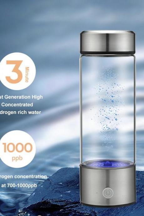 1pc 450ml Portable Hydrogen Water Generator 3 Minutes Mode High Concentration Hydrogen Water Generator