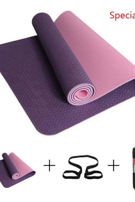 6mm No-slip Yoga Mat 183*61cm Tpe Sports Gym Mat Fitness Esterilla Pilates Gymnastics Camping Colchonete Pad With Bag Bandage