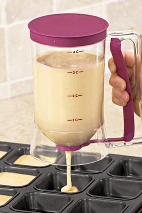 900ml Batter Separator Cupcake Pancake Cream Dispenser Handheld Cookie Waffles Baking Tools Measuring Cup