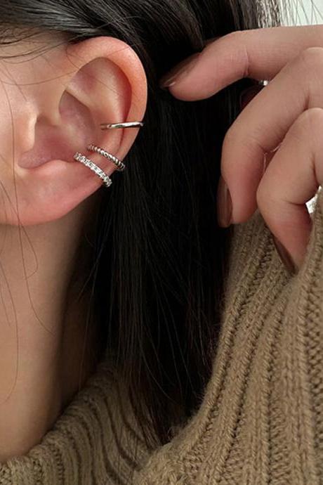 Fashion Delicate Zircon Cute Clip Earrings Buckle Ear Cuff No Piercings Fake Cartilage Ear For Women 2023 Jewelry