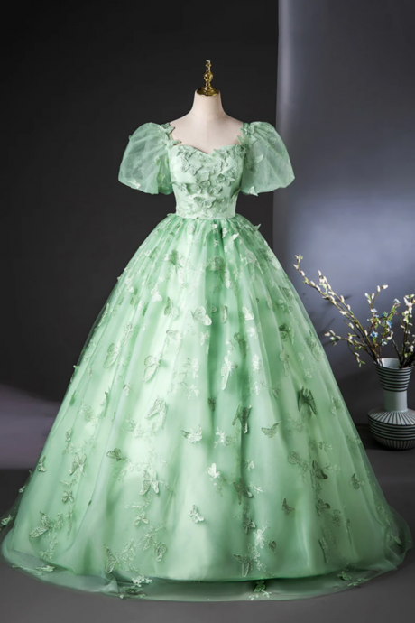 Blue Satin Straps Long Formal Dress Party Dress, Blue Prom Dress with Lace Applique main image 1