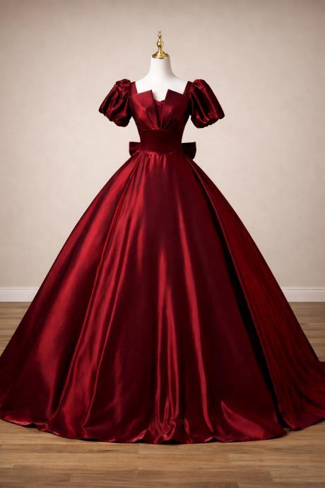 women burgundy wedding dress Luxury Traditional Wedding Party Dress main image 0