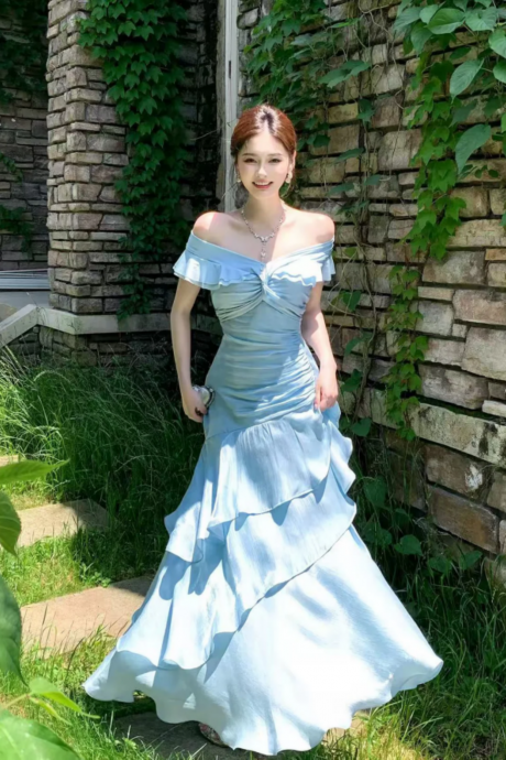 blue and white ombre maxi dress Stunning Blue-white Ombre Chiffon Maxi Dress