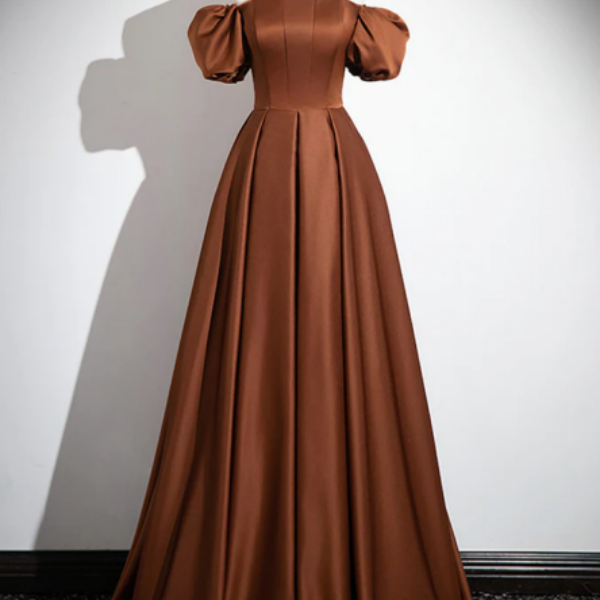 A-Line printed dress- Brown main image 0