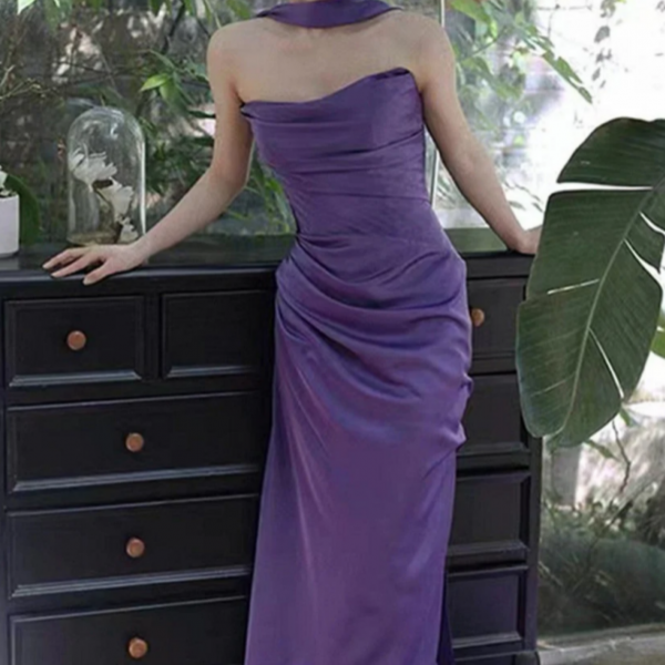 Purple Velvet Long Sleeve Evening Dress Arabic Style Cut Out Party Dress Women Dresses Y4933