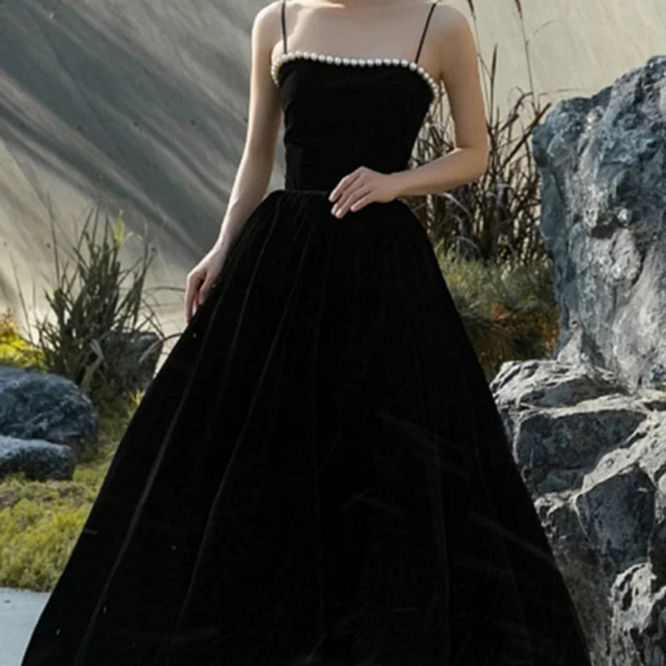 A-line Floral Layers Long Party Dress Prom Dress, Puffy Sleeves Evening Dress