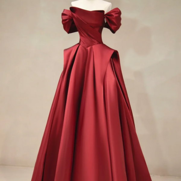 Black Long A Line Off the Shoulder Satin Prom Dress with Gloves