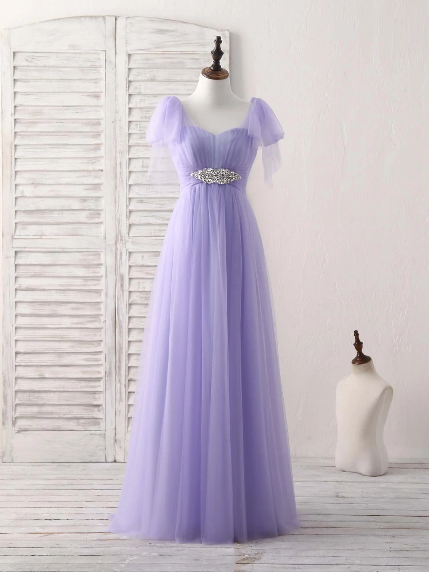 Flowers Ruffles Purple Sweetheart Prom Dress
