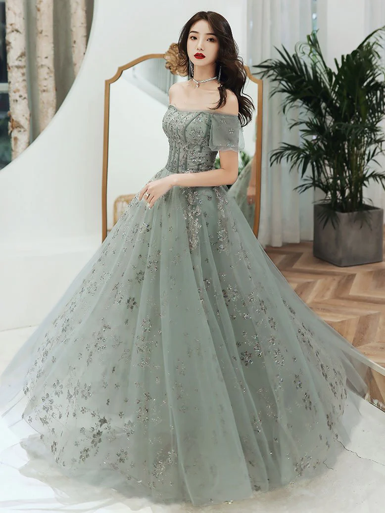 Light pistol green long dress main image 0