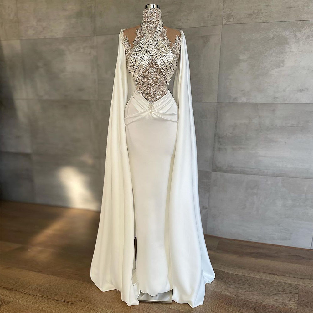 Elegant Crystal Beaded Mermaid Long Evening Dresses main image 1