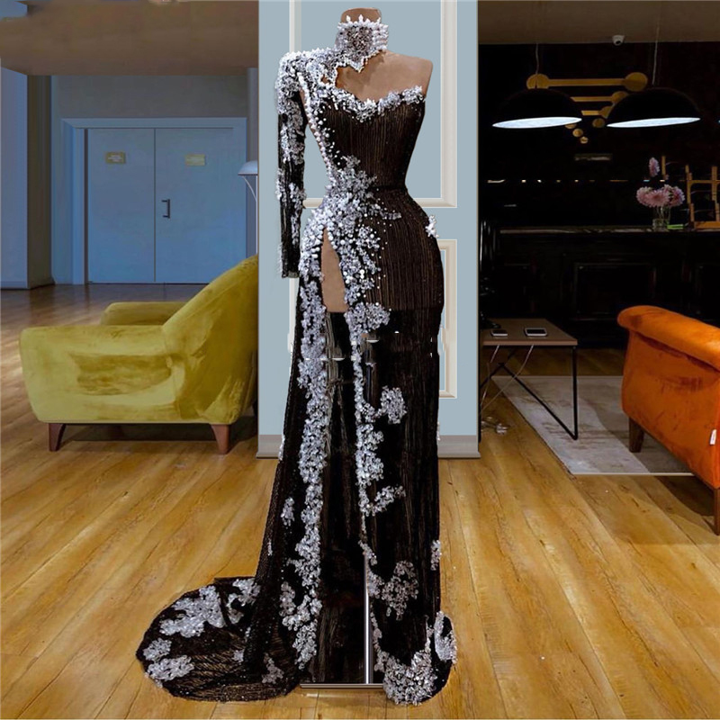 Robe De Soiree One Shoulder Prom Dress Evening Dresses Couture Dubai Party Gowns on Luulla