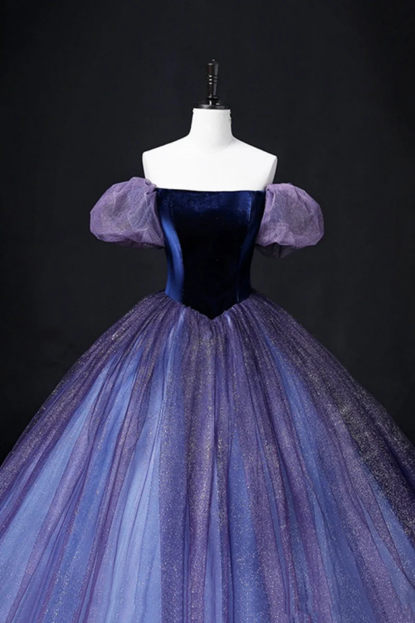 Light Purple Tulle Long Off Shoulder Long Party Dress, Lavender Prom Dress main image 0