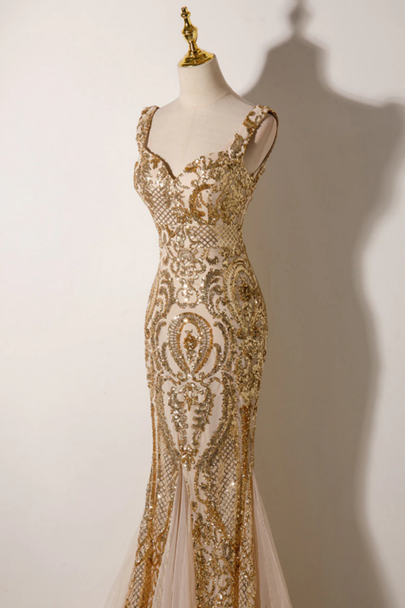 Champagne Strapless Mermaid Evening Dress Satin Long Party Dress Y8178 main image 0