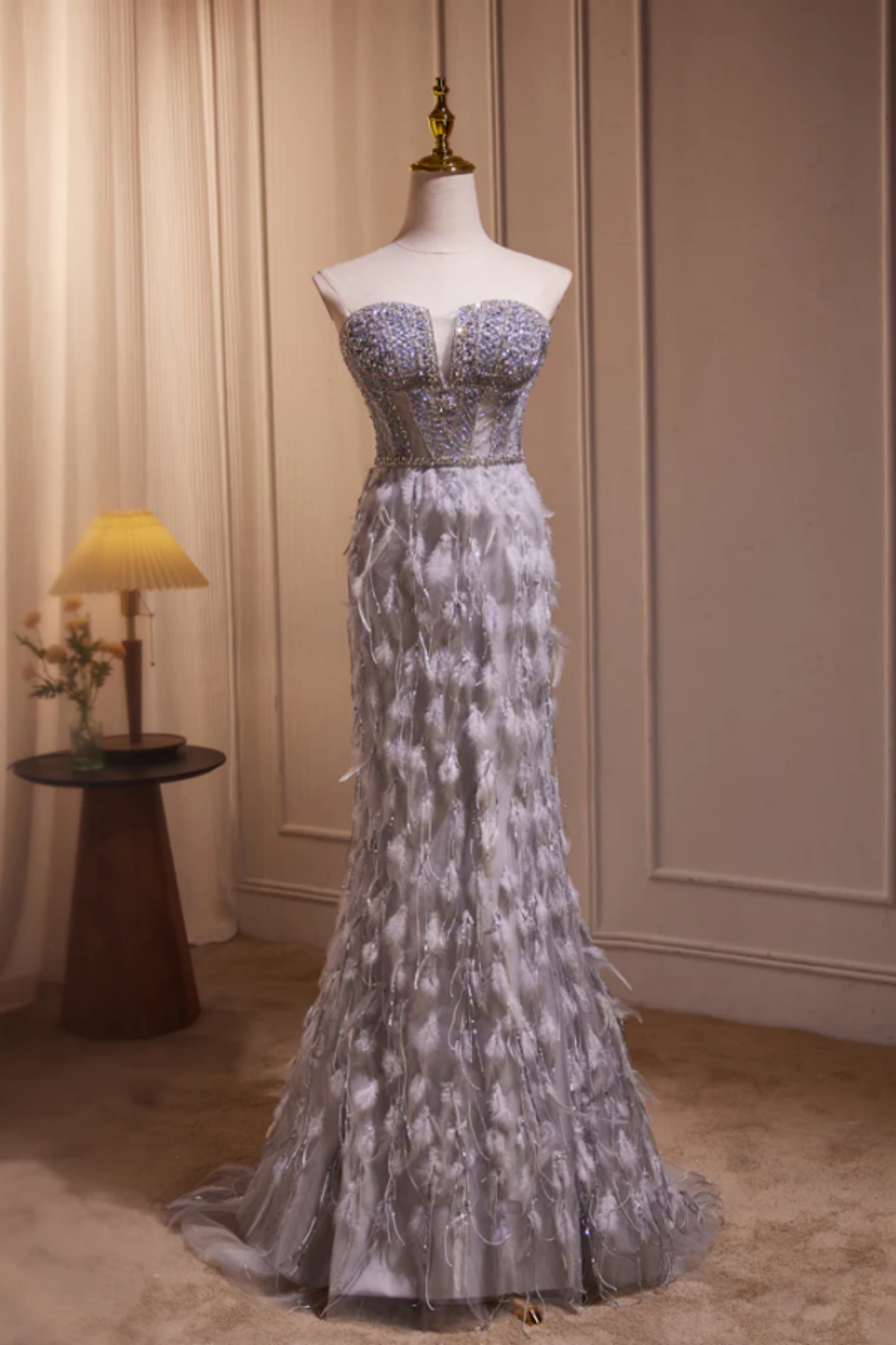 Glamorous Mermaid Sweetheart Neck Sleeveless Lace - Up Back Floor Length Prom Dresses main image 1