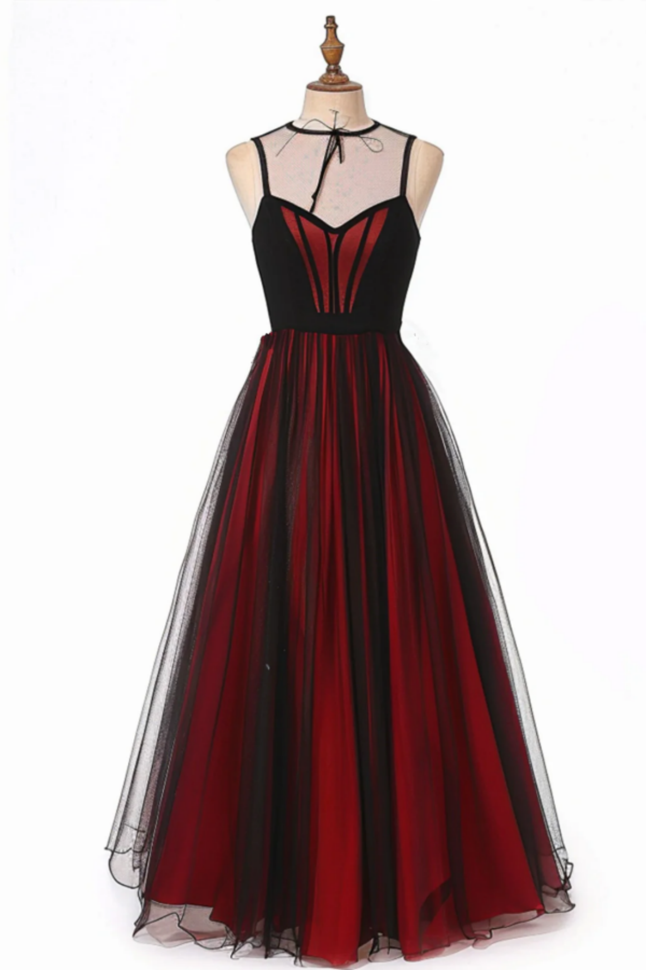 Chic Black and Red Long Sleeves Party Dress Evening Dress, Black Wedding Party Dress