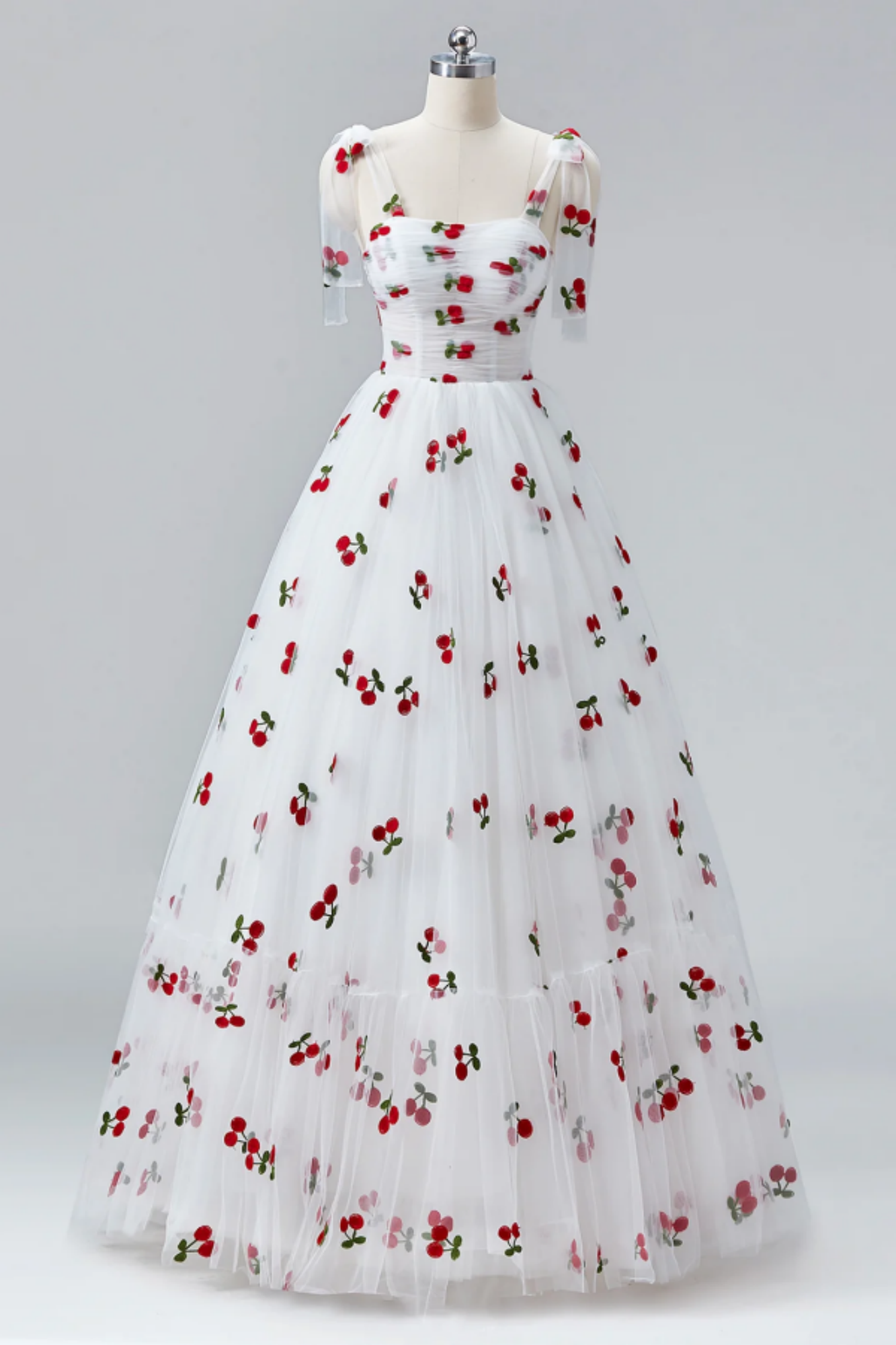 BALLOON CHIC - Cherry  Dress - White main image 0